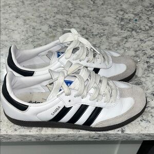 Adidas Samba White and Black Trainers